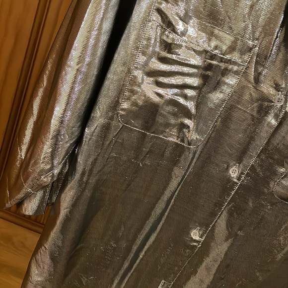 Vintage Lauren Alexandra silver lame button down top - Picture 4 of 5